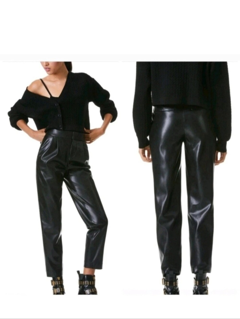 alice + olivia esta pleated leather pants Size 4 - Picture 2 of 11
